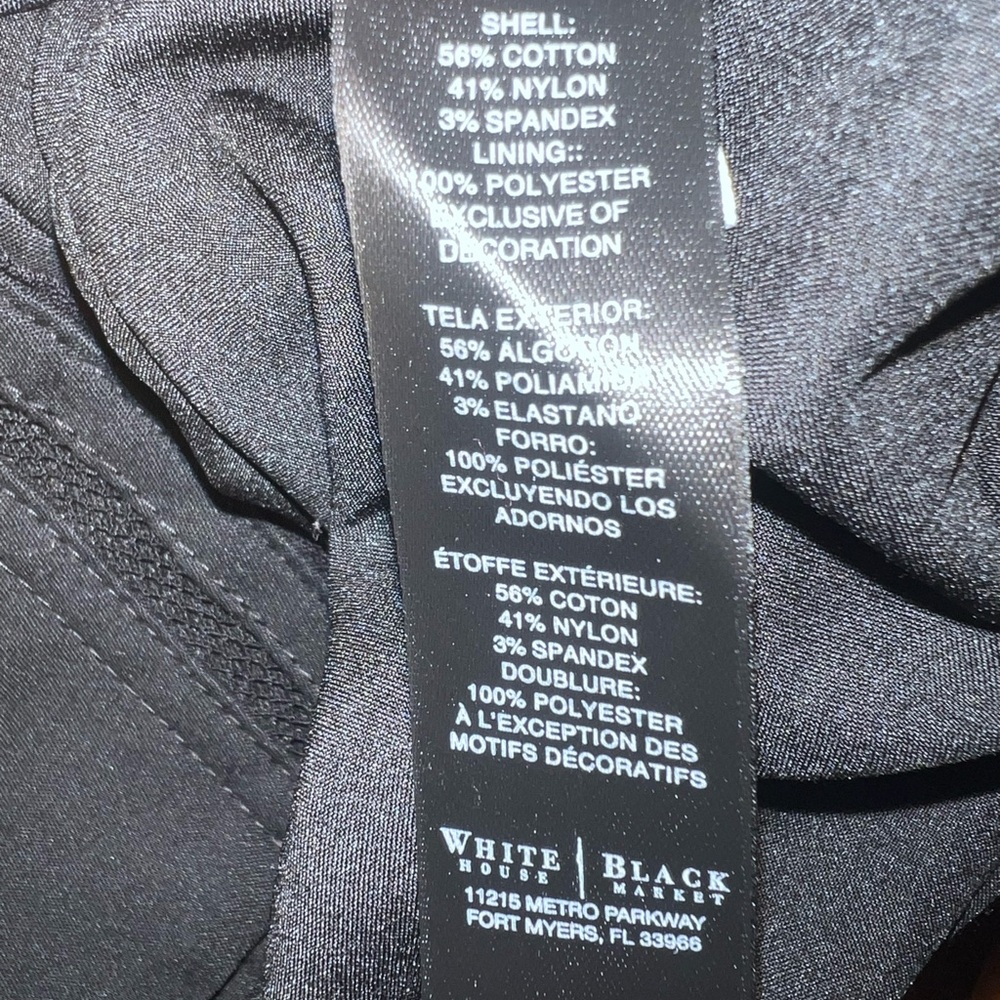 White House Black Market Perfect Form Zip Front Black Jacket Blazer Size 12 - Picture 14 of 14